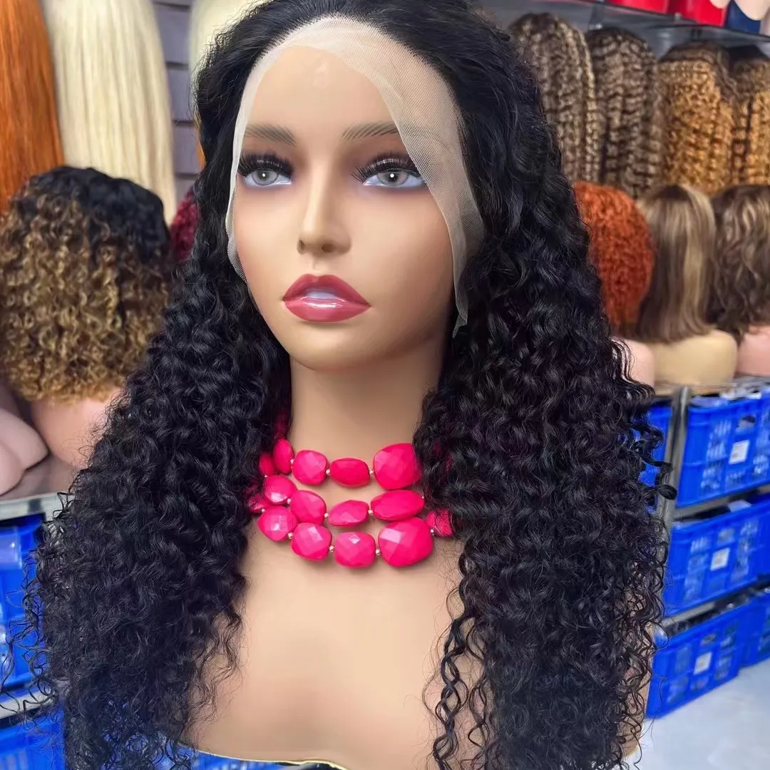 16-30 Inch Transparent HD Swiss Lace Front Wig with Baby Hair Deep Wave Human Hair Wig For Sale