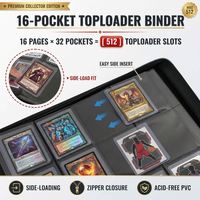 FX Prêt à expédier : Classeur à cartes 16 pochettes pour Toploaders, Album de rangement massif 512 pochettes, Classeur à fermeture éclair à chargement latéral, Faible MOQ