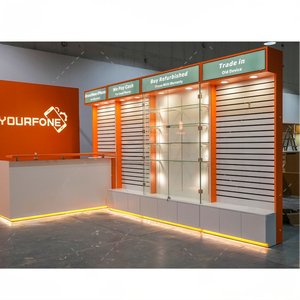 Vitrine d'exposition personnalisée pour <span class=keywords><strong>magasin</strong></span> de <span class=keywords><strong>réparation</strong></span> de téléphones portables, meuble de présentation pour étuis de téléphone, vitrine murale pour boutique de téléphonie mobile - Product Image 1