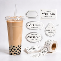 Étiquettes de boissons personnalisées imperméables, autocollantes, pour bubble tea, café, jus et autres boissons