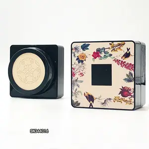 Square compact powder case with black Simple and stylish loose powder case Compact cosmetic case