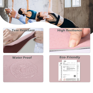 Özel Baskılı Süet Yüzeyli TPE <span class=keywords><strong>Yoga</strong></span> <span class=keywords><strong>Mat</strong></span>ı Ekstra Büyük Boy Çevre Dostu Kaymaz Su Geçirmez Leke Tutmaz Taşıma Askılı - Product Image 4