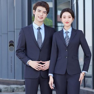 Nuova Collezione Autunnale: Completo Formale Unisex Professionale, Abbigliamento da <span class=keywords><strong>Lavoro</strong></span> Invernale, Tailleur con Logo per Ufficio e Banca - Product Image 1