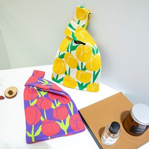 Sac fourre-tout tricoté polyvalent pour l'extérieur, sac tendance influenceur, pochette de rangement pour téléphone portable, sac cadeau, sac à main pour femme - Product Image 2