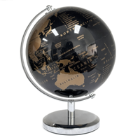 Globe terrestre moderne HM1422 de 14,2 cm avec support métallique rotatif à 360° en PVC, décoration de bureau à domicile, cadeau scolaire