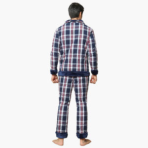 Pyjamas d'hiver pour hommes, 2 pièces, en flanelle polaire, à carreaux, pyjamas personnalisés pour hommes, ensembles de pyjamas - Product Image 3