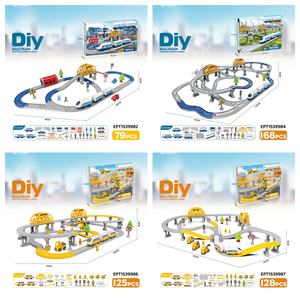 Ensemble de <span class=keywords><strong>train</strong></span> électrique DIY à assembler, 76 pièces, avec musique, jouets en plastique - Product Image 5