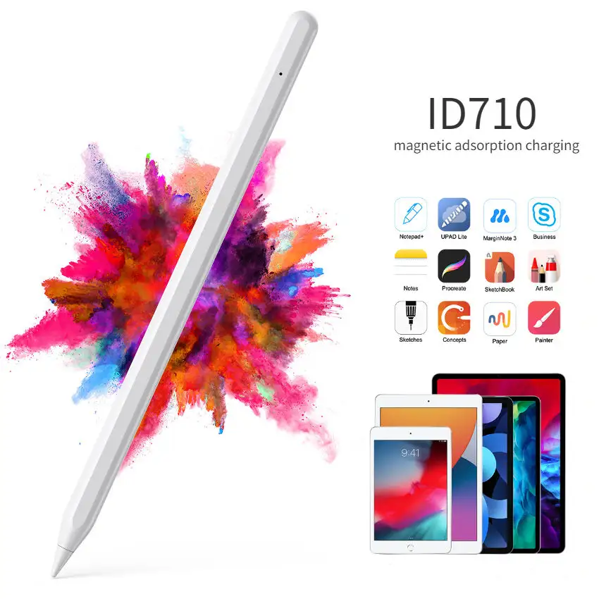 อะไหล่ปากกาสไตลัสสำหรับ Ipad,ปากกาสำหรับ Apple Pencil 1 2 Generation หน้าจอสัมผัสแท็บเล็ตชาร์จแบบไร้สายดินสอลบสีฝ่ามือ