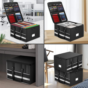 กล่องเก็บเอกสารแบบพกพาพับได้หลายชั้น ทนไฟ พร้อมกุญแจล็อค สำหรับเก็บเอกสารสำคัญในบ้าน ลายกล่อง - Product Image 5