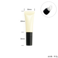 Tubos exprimidores de brillo de labios de 10/15 ML con aplicador de Metal etiqueta privada personalizada brillo de labios amarillo tubo exprimidor vacío