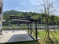 Abri de stationnement pour voiture en aluminium durable et imperméable avec revêtement en poudre, carport double assemblé