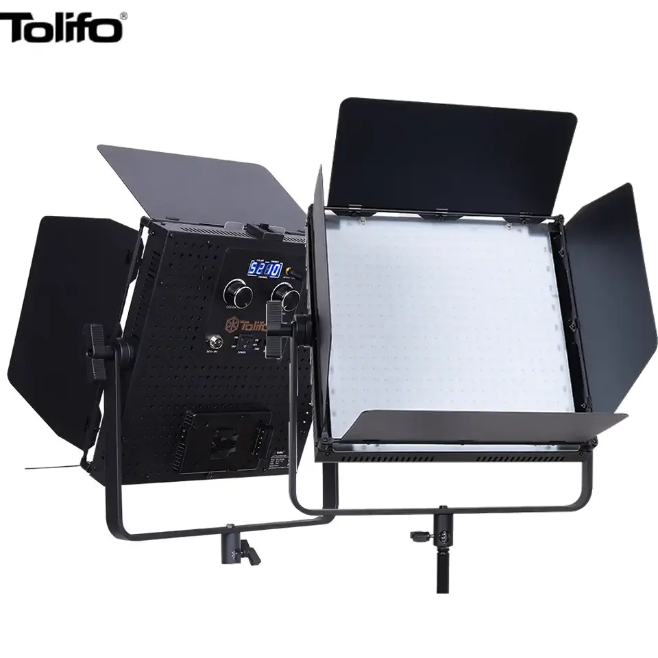 Tolifo yüksek kalite DMX512 100W Video Led Panel Tv stüdyo fotoğraf ışığı ile çift güç