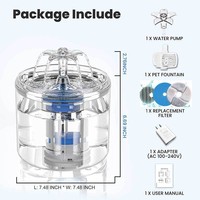Fontaine à eau portable moderne et élégante pour chats avec filtration par circulation, en matériau PC, compatible multi-prises pour chats et chiens