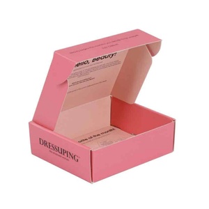 Wholesales Eco-friendly Corrugated <b>Kraft</b> Mailing Paper <b>Box</b> for Pink Jewelry Cosmetic Clothes Wig Skincare Package - Product Image 3