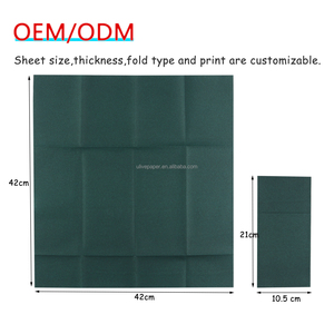 Tùy Chỉnh Khăn Giấy Serviettes Với Logo Kích Thước Lớn 42X42Cm Màu Xanh Lá Cây Màu Vải Giống Như Khăn Ăn Cho Nhà Hàng Hoặc Đám Cưới Tổ Chức Sự Kiện Bên - Product Image 2