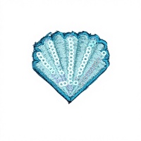 Patchs brodés à paillettes sur le thème de l'océan, méduse, cactus, appliques thermocollantes pour la décoration de mode