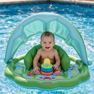 Tapis de jeu gonflable personnalisé pour bébé avec pare-soleil, planche flottante en PVC pour usage domestique, capacité maximale <100 kg, nombre de passagers autorisé <5 - Product Image 1
