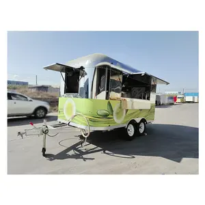 Stainless Steel Hot Dog Coffee Ice Cream Vending Cart Restaurant Mobile Airstream Food Trailer Truck For Sale