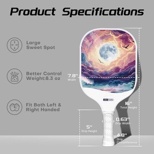 Noyau en nid d'abeille en fibre de carbone brute T700 thermoformé de 16 mm, approuvé USAPA, portable, léger, de haute qualité, modèle Moonward - Product Image 2