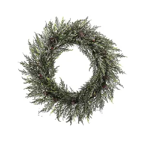 2022 Artificial Plastic Willow Candle Wreath For Home Decoration Wreath Green Wreaths For Front Door Signs