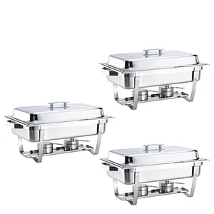 Top Venda Prata Catering Aço Inoxidável Servindo Chefing Dish Food Warmer Chafing Para Buffet