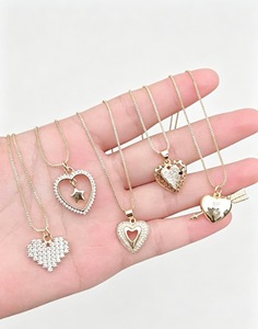 Collar con Colgante de Corazón, Estilo Cadena con Microincrustaciones de Circonio, Precio al por Mayor, Joyería, Regalo Romántico para Mujer - Product Image 2