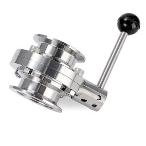 วาล์วผีเสื้อแบบเชื่อมต่อเร็วสแตนเลส 304/316L แบบ KF สำหรับงานสุขาภิบาล พร้อมข้อต่อแบบ Tri Clamp ควบคุมด้วยมือ สำหรับน้ำและเครื่องดื่ม รับประกัน 1 ปี - Product Image 2