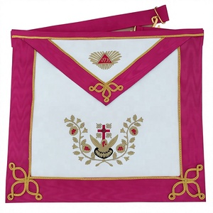 Kit d'avière en cuir rose croix brodé à la machine 18 degrés, satiné, formel, avec détection d'aiguille, rouge rose, pour usage quotidien - Product Image 1