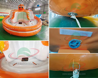 Jouet gonflable poulpe rotatif, poulpe volant UFO, bateau gonflable rotatif à tirer, tube rotatif disco, Twister galactique