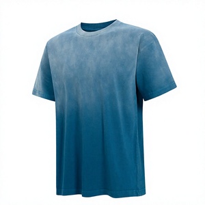 เสื้อยืดคอตตอนหนา 250GSM สำหรับผู้ชาย พิมพ์ลายกราฟิกไล่เฉดสี สกรีนโลโก้ได้ตามสั่ง เสื้อสตรีทแวร์ลำลอง รับผลิตแบบ OEM - Product Image 1