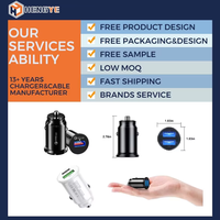 Chargeur de voiture à charge rapide, petit chargeur de voiture 18W QC3.0 à double port, mini chargeur de voiture 3.1A, adaptateur de prise Type-C, 12V-24V, adaptateur USB pour voiture