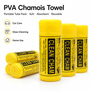 Toalla de gamuza PVA en tubo amarillo, paño de limpieza suave, absorbente y reutilizable para vidrios de automóviles y muebles - Product Image 3