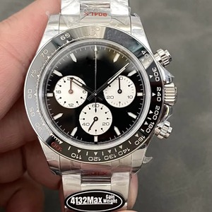 Montre mécanique Drioshipping avec bracelet en acier, mouvement 4132MAX, fond ajouré, fonction jour, bracelet en acier inoxydable, verre en alliage - Product Image 1