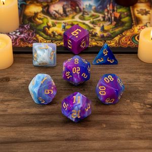 Juego de Dados Poliédricos Personalizados para Juegos de Rol, Color Morado, Venta al Por Mayor, para D&D - Product Image 4