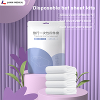 Drap de lit jetable avec 2 taies d'oreiller parfait pour les voyages et les longs séjours Linge de lit doux, respirant et hygiénique