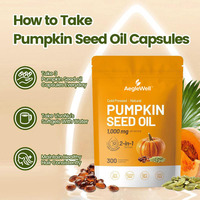 Aeglewell Huile de graines de citrouille pressée à froid en gélules molles, Huile de graines de citrouille avec Saw Palmetto pour les soins capillaires, Capsules molles d'huile de graines de citrouille