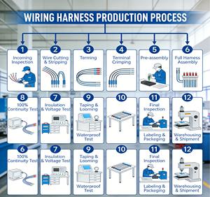 맞춤형 2핀 배터리 충전 배선 하네스(링 터미널 및 방수 패널 마운트 커넥터 포함) 오토바이 및 자동차용 - Product Image 5