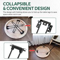 Pieds de table pliants en métal noir pour meubles de maison DIY, pieds en fer robustes pour table basse, bureau d'ordinateur portable ou mini-ordinateur