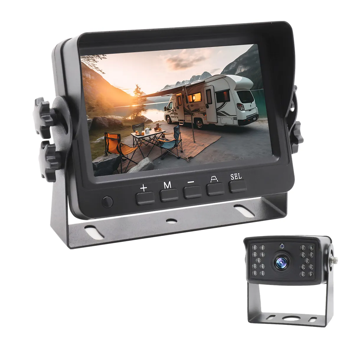 Monitor de 24 volts para caminhão 1080P AHD Full HD TFT colorido LCD AHD de 5 polegadas para ônibus semi-reboque monitor de câmera de visão traseira do carro