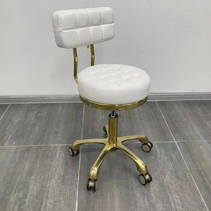 Adjustable White Master Chair for Salon Modern Home Furniture Beauty Rolling Hairdressing <b>Stool</b> <b>with</b> Wheels for Living Room - Product Image 1