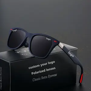 Gafas de sol polarizadas deportivas para hombre y mujer, lentes de sol unisex con logotipo personalizado, UV400, diseño de marca de moda, venta al por mayor, 2023