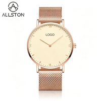 Montre-bracelet sport pour femme, cadran fin, acier inoxydable, personnalisable avec logo, minimaliste, mouvement à quartz, marque privée fabricant.