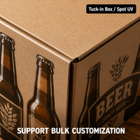 Boîtes d'expédition écologiques personnalisées pour bouteilles de bière, carton ondulé durable, matériaux recyclés, logo en relief pour artisanat
