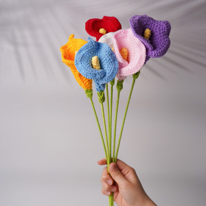 Handmade Crocheted Calla Lily <b>Wool</b> Flower Artificial Flower Home Decoration Valentine'S Day Environment-Friendly Yarn <b>Craft</b> - Product Image 4