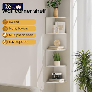 Wall-mounted Corner Shelves 7-layer White <b>Storage</b> For Bedroom Living Room - Product Image 4