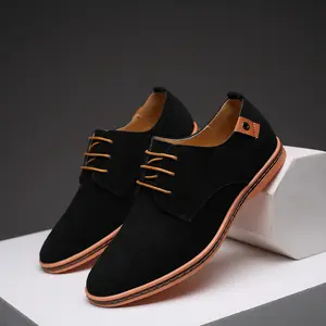 2023 new plus size men's frosted suede men's shoes 48 size shoes cotton leather casual lace-up leather shoes