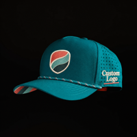 Casquette de golf brodée 5 panneaux, logo personnalisé, OEM, faible MOQ, haute qualité, fermeture Velcro, respirante, livraison rapide, pour hommes