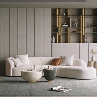 Weiches Rundes Modernes Sofa, Schlichtes Minimalistisches Sofadesign, Speziell Geformtes Kaschmirweißes Luxussofa