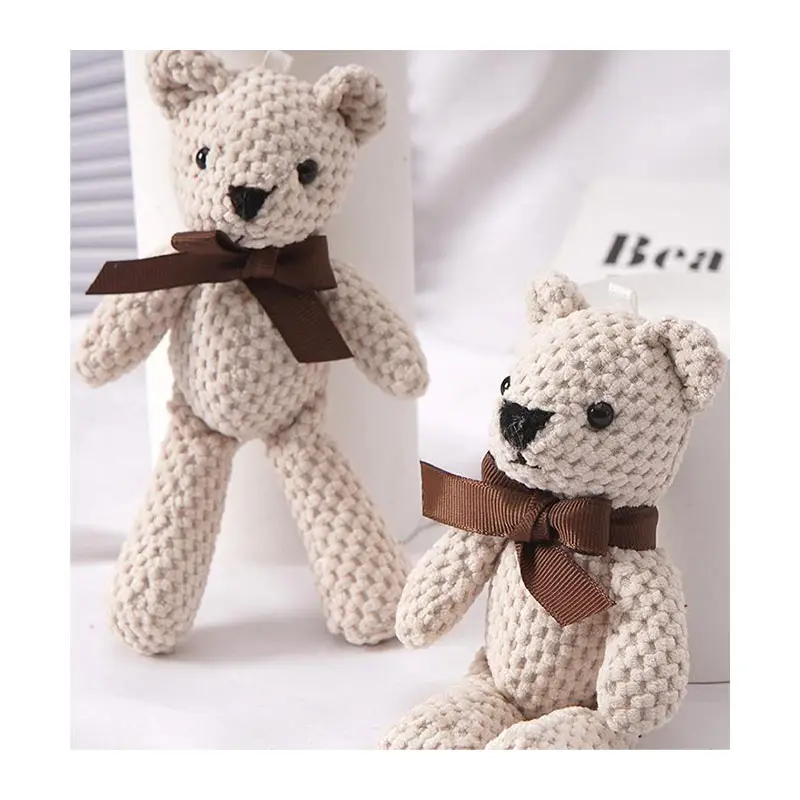 16cm Bear Plush Toy Stuffed Birthday Wedding Party Decor Elegant bear Cute Dress Pendant Dolls Gifts for Baby