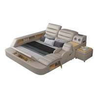 Schlafzimmer möbel Designer Leder Luxus King Queen Size moderne Jungen Mädchen Holz Multifunktion speicher Massage High-End-Bett-Set